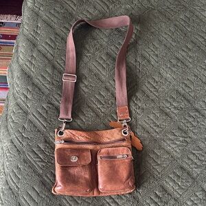 Roots vintage leather bag, made in Canada